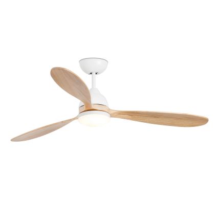 FARO 33524WP - LED Stropný ventilátor POROS LED/19W/230V drevo/biela pr. 132 cm SMART + diaľkové ovládanie