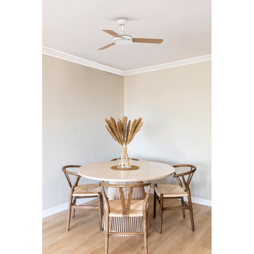 FARO 33603DCWT - Stropný ventilátor MINI MALLORCA S hnedá/biela pr. 106 cm Wi-Fi Tuya + diaľkové ovládanie