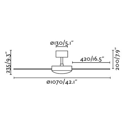 FARO 33605 - Stropný ventilátor MINI MALLORCA