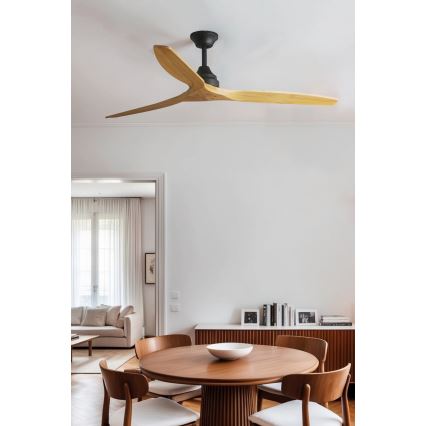 FARO 33718DC - Stropný ventilátor ALO L drevo/čierna pr. 152 cm  + diaľkové ovládanie