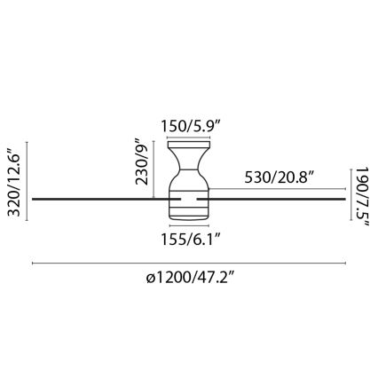 FARO 33756WT - LED Stropný ventilátor FRASER XL LED/16W/230V biela pr. 120 cm Wi-Fi Tuya + diaľkové ovládanie