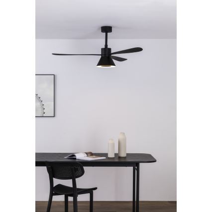 FARO 33761WT-23 - LED Stmievateľný stropný ventilátor AMELIA L CONE LED/20W/230V 2700/3500/5000K čierna pr. 132 cm Wi-Fi Tuya + diaľkové ovládanie