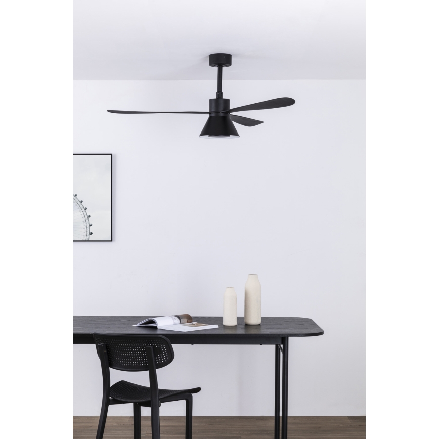 FARO 33761WT-23 - LED Stmievateľný stropný ventilátor AMELIA L CONE LED/20W/230V 2700/3500/5000K čierna pr. 132 cm Wi-Fi Tuya + diaľkové ovládanie