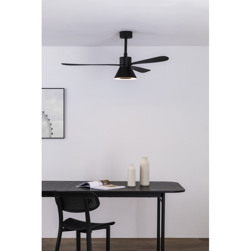 FARO 33761WT-23 - LED stmievateľný stropný ventilátor AMELIA L CONE LED/20W/230V 2700/3500/5000K čierna pr. 132 cm Wi-Fi Tuya + diaľkové ovládanie