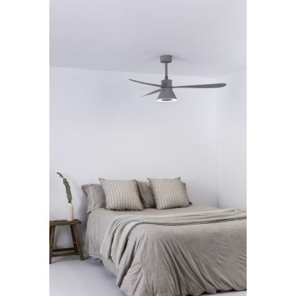 FARO 33762WT-24 - LED Stmievateľný stropný ventilátor AMELIA L CONE LED/20W/230V 2700/3500/5000K šedá pr. 132 cm Wi-Fi Tuya + diaľkové ovládanie
