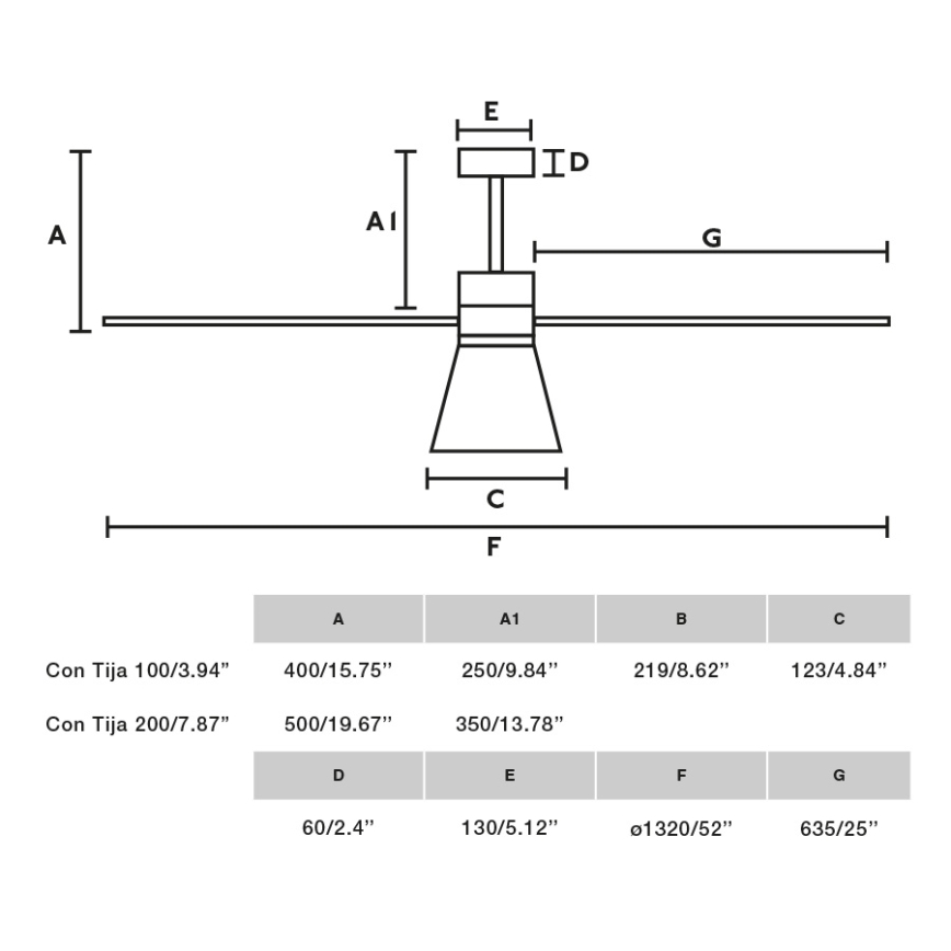 FARO 33762WT-24 - stmievateľný LED stropný ventilátor AMELIA L CONE LED/20W/230V 2700/3500/5000K sivá, priemer 132 cm, Wi-Fi Tuya + diaľkové ovládanie