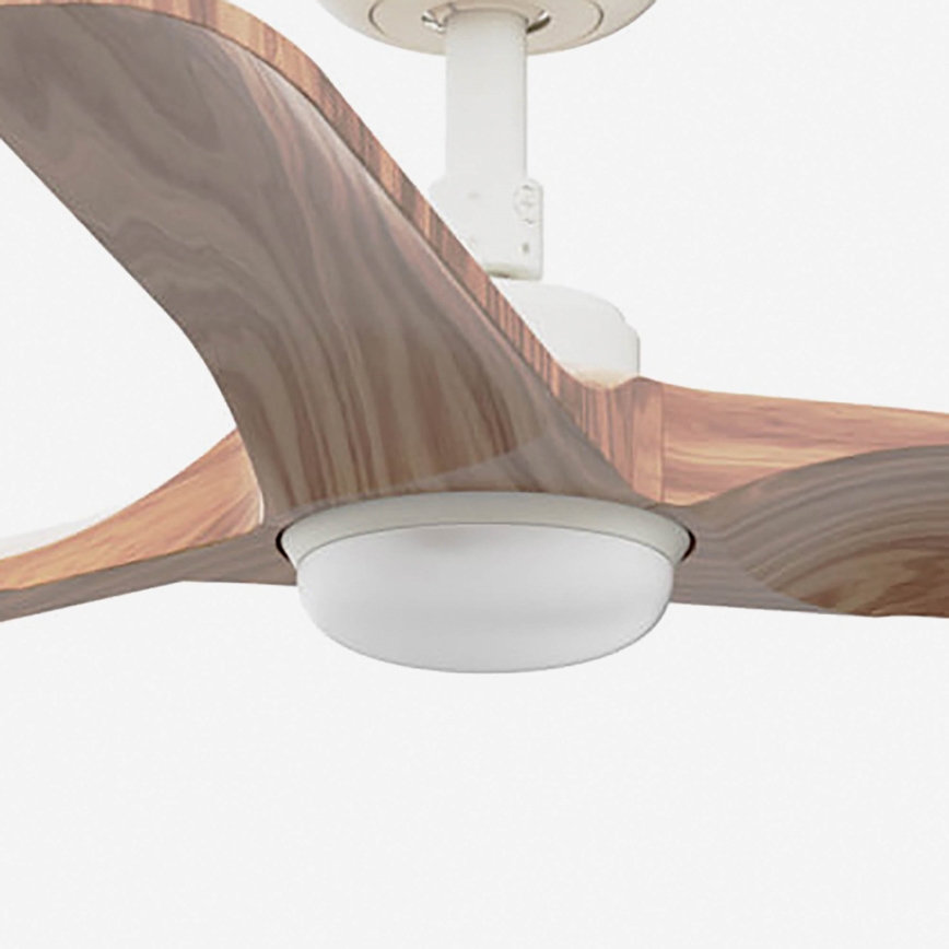 FARO 33805-1TW - LED stmievateľný stropný ventilátor HEYWOOD s LED/10W/230V 2700/3000/4000K drevo/biela priemer 90 cm + diaľkové ovládanie