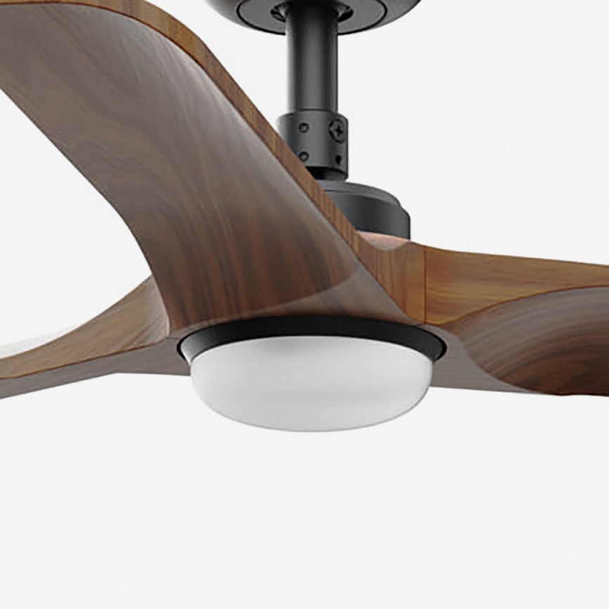 FARO 33806-1TW - LED Stmievateľný stropný ventilátor HEYWOOD S LED/10W/230V 2700/4000/6000K drevo/čierna pr. 90 cm + diaľkové ovládanie