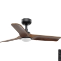 FARO 33806-1TW - LED stmievateľný stropný ventilátor HEYWOOD s LED/10W/230V 2700/3000/4000K drevo/čierna pr. 90 cm + diaľkové ovládanie