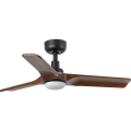 FARO 33806WT-1TW - LED Stmievateľný stropný ventilátor HEYWOOD S LED/10W/230V 2700/4000/6000K drevo/čierna pr. 90 cm Wi-Fi Tuya + diaľkové ovládanie