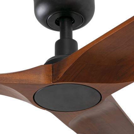 FARO 33806WT - Stropný ventilátor HEYWOOD S drevo/čierna pr. 90 cm Wi-Fi Tuya + diaľkové ovládanie