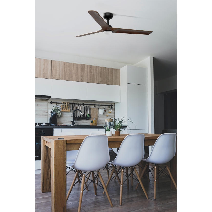 FARO 33809-1TW - Stmievateľný LED ventilátor HEYWOOD LED/10W/230V 2700/3000/4000K priemer 132 cm + diaľkové ovládanie