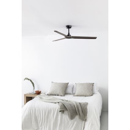 FARO 33809WT - Stropný ventilátor HEYWOOD L drevo/čierna pr. 132 cm Wi-Fi Tuya + diaľkové ovládanie