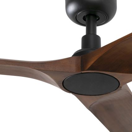 FARO 33809WT - Stropný ventilátor HEYWOOD L drevo/čierna pr. 132 cm Wi-Fi Tuya + diaľkové ovládanie