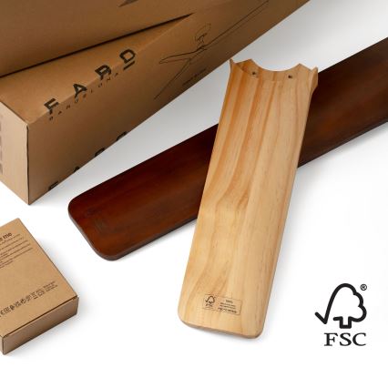 FARO 33809WT - Stropný ventilátor HEYWOOD L drevo/čierna pr. 132 cm Wi-Fi Tuya + diaľkové ovládanie