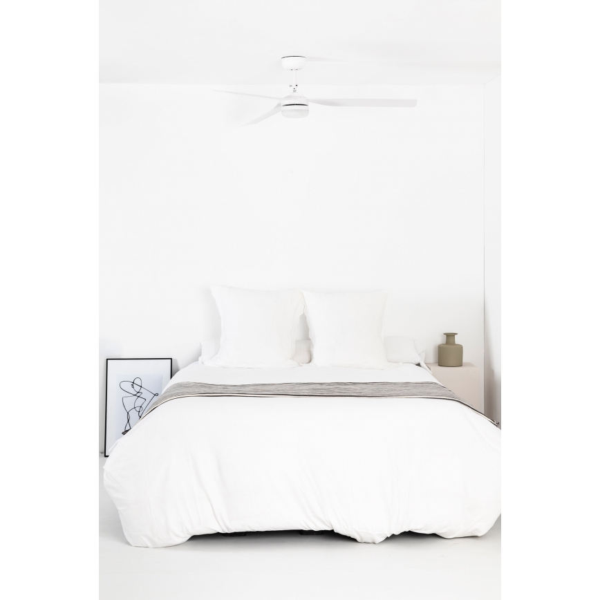 FARO 33814WT-20 - LED stmievateľný stropný ventilátor PUNT M LED/18W/230V 2700/3000/4000K biela priemer 132 cm Wi-Fi Tuya + diaľkové ovládanie