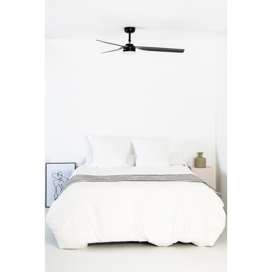 FARO 33815WT-21 - stmievateľný LED stropný ventilátor PUNT M LED/18W/230V 2700/3000/4000K čierny priemer 132 cm Wi-Fi Tuya + diaľkové ovládanie