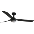 FARO 33815WT-21 - stmievateľný LED stropný ventilátor PUNT M LED/18W/230V 2700/3000/4000K čierny priemer 132 cm Wi-Fi Tuya + diaľkové ovládanie