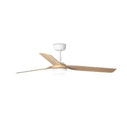 FARO 33816WT-20 - LED Stmievateľný stropný ventilátor PUNT M LED/18W/230V hnedá/biela pr. 132 cm Wi-Fi Tuya + diaľkové ovládanie