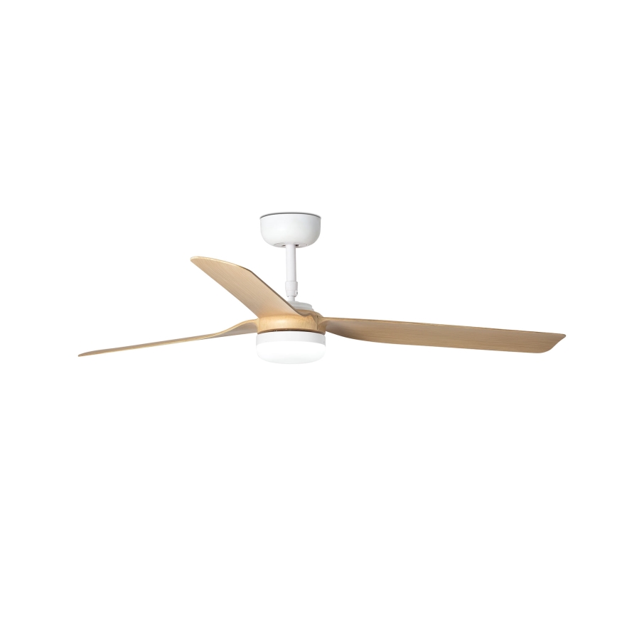 FARO 33816WT-20 - LED Stmievateľný stropný ventilátor PUNT M LED/18W/230V hnedá/biela pr. 132 cm Wi-Fi Tuya + diaľkové ovládanie