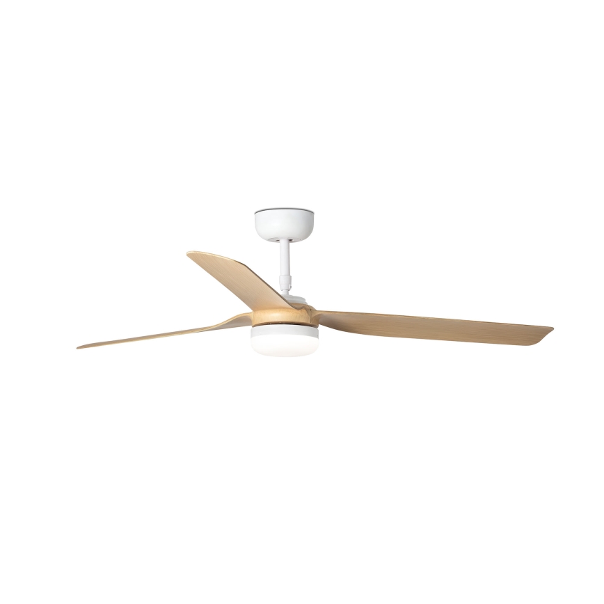 FARO 33816WT-20 - LED Stmievateľný stropný ventilátor PUNT M LED/18W/230V hnedá/biela pr. 132 cm Wi-Fi Tuya + diaľkové ovládanie