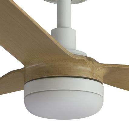 FARO 33816WT-20 - LED Stmievateľný stropný ventilátor PUNT M LED/18W/230V hnedá/biela pr. 132 cm Wi-Fi Tuya + diaľkové ovládanie