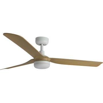 FARO 33816WT-20 - LED Stmievateľný stropný ventilátor PUNT M LED/18W/230V hnedá/biela pr. 132 cm Wi-Fi Tuya + diaľkové ovládanie