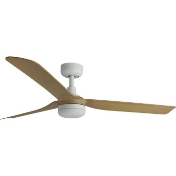 FARO 33816WT1S - LED stmievateľný stropný ventilátor PUNT M LED/18W/230V 2700/3000/4000K priemer 132 cm béžová/biela Wi-Fi Tuya + diaľkové ovládanie