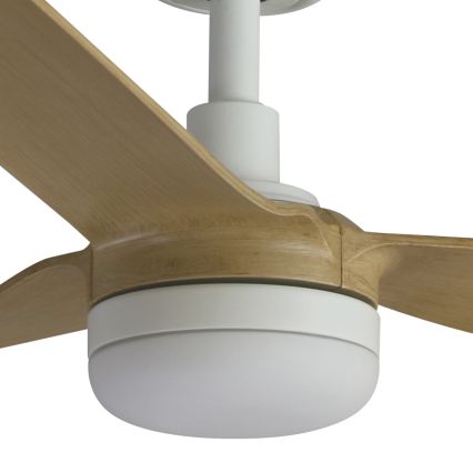 FARO 33816WT1S - LED stmievateľný stropný ventilátor PUNT M LED/18W/230V 2700/3000/4000K priemer 132 cm béžová/biela Wi-Fi Tuya + diaľkové ovládanie