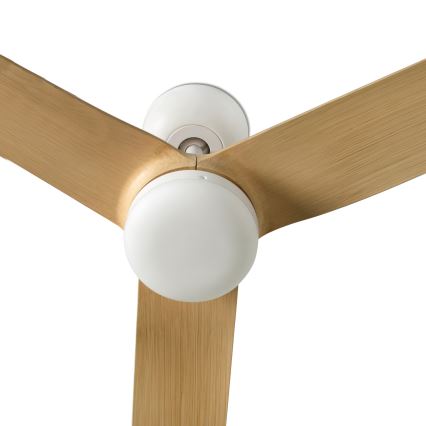 FARO 33816WT1S - LED stmievateľný stropný ventilátor PUNT M LED/18W/230V 2700/3000/4000K priemer 132 cm béžová/biela Wi-Fi Tuya + diaľkové ovládanie