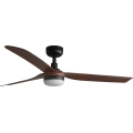 FARO 33817WT-21 - LED stmievateľný stropný ventilátor PUNT M LED/18W/230V hnedá/čierna priemer 132 cm Wi-Fi Tuya + diaľkové ovládanie
