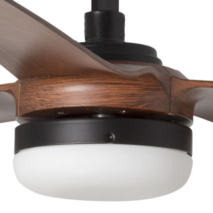 FARO 33817WT-21 - LED stmievateľný stropný ventilátor PUNT M LED/18W/230V hnedá/čierna priemer 132 cm Wi-Fi Tuya + diaľkové ovládanie