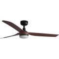 FARO 33817WT1S - LED stmievateľný stropný ventilátor PUNT M LED/18W/230V 2700/3000/4000K pr. 132 cm hnedá/čierna Wi-Fi Tuya + diaľkové ovládanie