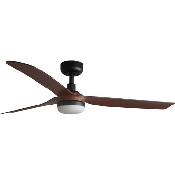 FARO 33817WT1S - LED stmievateľný stropný ventilátor PUNT M LED/18W/230V 2700/3000/4000K pr. 132 cm hnedá/čierna Wi-Fi Tuya + diaľkové ovládanie