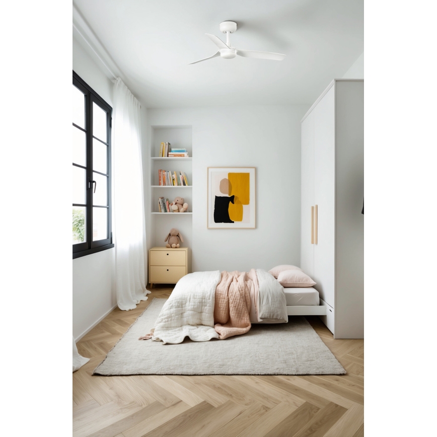 FARO 33820 - Stropný ventilátor MINI PUNT S biela pr. 90 cm + diaľkové ovládanie