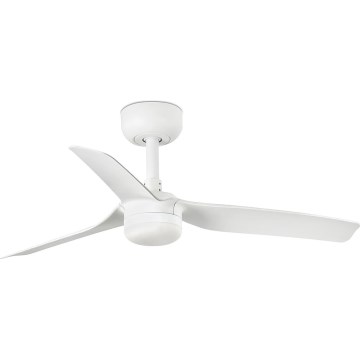 FARO 33820WT-1TW - LED stlmiteľný stropný ventilátor MINI PUNT s LED/10W/230V 2700/3000/4000K biela priemer 90 cm Wi-Fi Tuya + diaľkové ovládanie