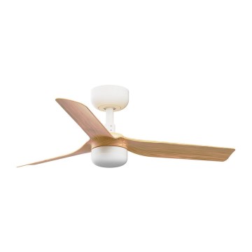 FARO 33821-1TW - LED stmievateľný stropný ventilátor MINI PUNT s LED/10W 2700/3000/4000K drevo/biela pr. 90 cm + diaľkové ovládanie