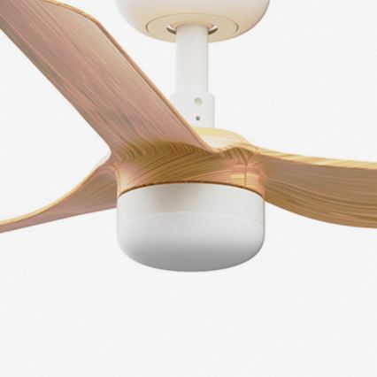 FARO 33821-1TW - LED stmievateľný stropný ventilátor MINI PUNT s LED/10W 2700/3000/4000K drevo/biela pr. 90 cm + diaľkové ovládanie