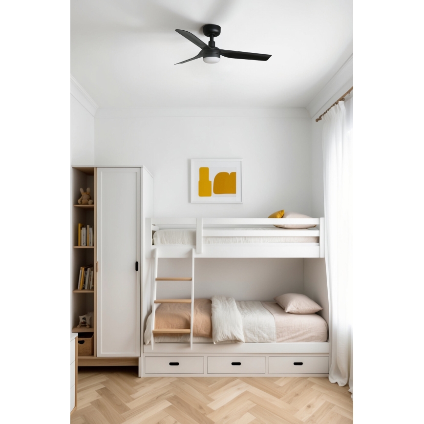 FARO 33822-1TW - LED Stmievateľný stropný ventilátor MINI PUNT S LED/10W 2700/4000/6000K čierna pr. 90 cm + diaľkové ovládanie
