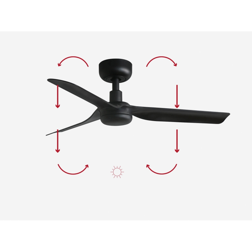 FARO 33822 - Stropný ventilátor MINI PUNT S čierna pr. 90 cm + diaľkové ovládanie