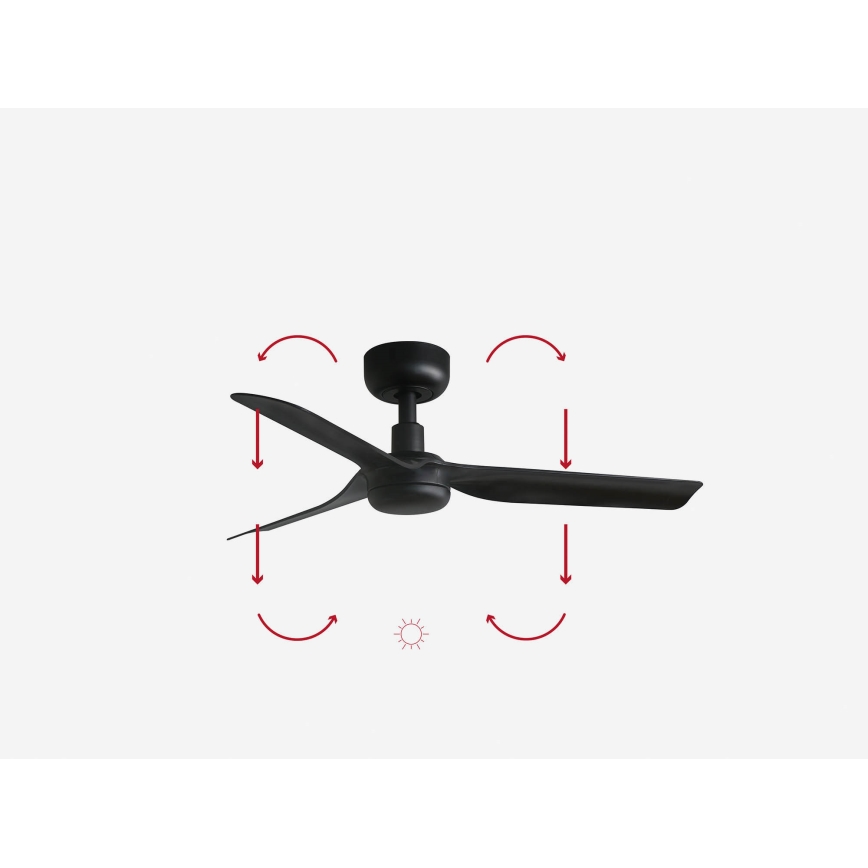 FARO 33822WP - Stropný ventilátor MINI PUNT S čierna pr. 90 cm SMART + diaľkové ovládanie