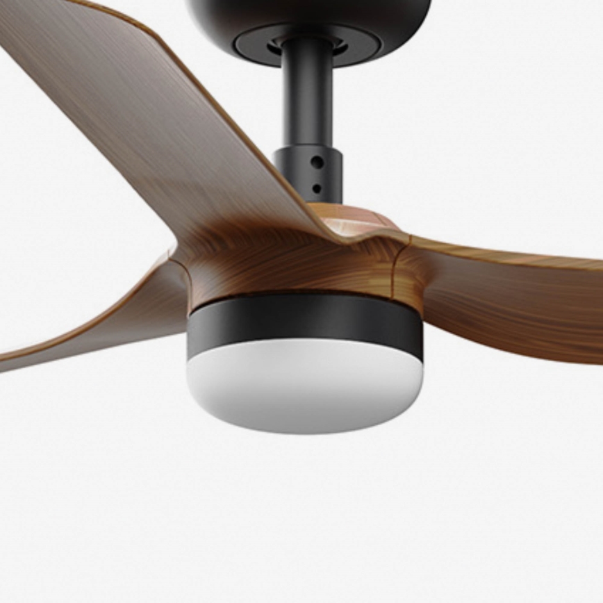 FARO 33823WT-1TW - LED Stmievateľný stropný ventilátor MINI PUNT S LED/10W/230V 2700/4000/6000K hnedá/čierna pr. 90 cm Wi-Fi Tuya + diaľkové ovládanie