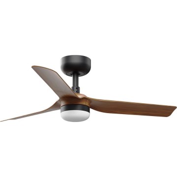 FARO 33823WT-1TW - LED Stmievateľný stropný ventilátor MINI PUNT S LED/10W/230V 2700/4000/6000K hnedá/čierna pr. 90 cm Wi-Fi Tuya + diaľkové ovládanie