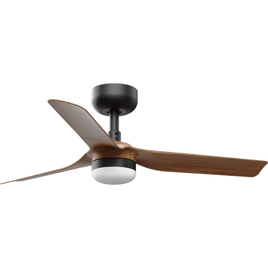 FARO 33823WT-1TW - LED Stmievateľný stropný ventilátor MINI PUNT S LED/10W/230V 2700/4000/6000K hnedá/čierna pr. 90 cm Wi-Fi Tuya + diaľkové ovládanie