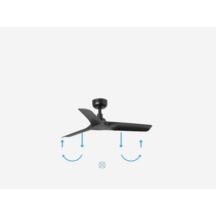 FARO 33825WP - Stropný ventilátor HEY S čierna pr. 90 cm SMART + diaľkové ovládanie