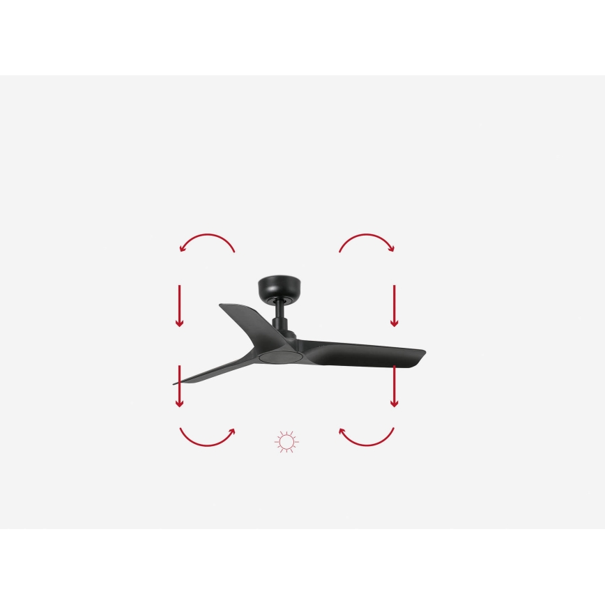 FARO 33825WP - Stropný ventilátor HEY S čierna pr. 90 cm SMART + diaľkové ovládanie