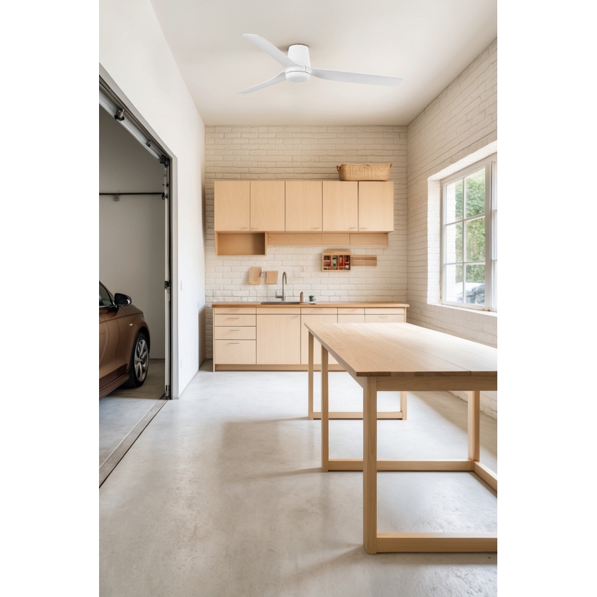 FARO 33828 - Stropný ventilátor PUNT TUB M biela pr. 130 cm + diaľkové ovládanie