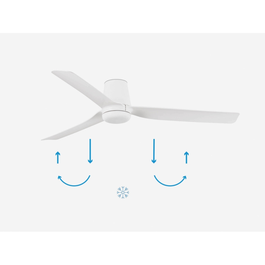 FARO 33828 - Stropný ventilátor PUNT TUB M biela pr. 130 cm + diaľkové ovládanie