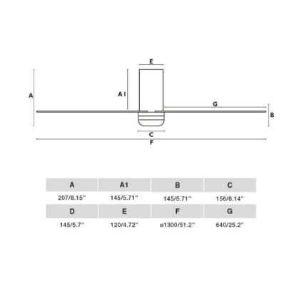 FARO 33828 - Stropný ventilátor PUNT TUB M biela pr. 130 cm + diaľkové ovládanie