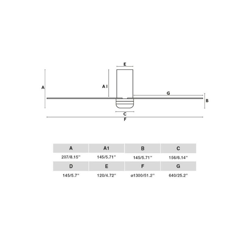 FARO 33828 - Stropný ventilátor PUNT TUB M biela pr. 130 cm + diaľkové ovládanie